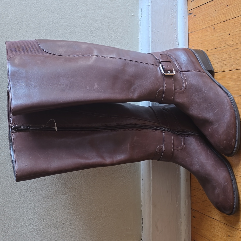 Lauren Ralph Lauren, Brooke Leather Boots, Brown, VGUC, Women's 5.5